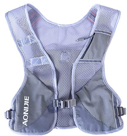 AONIJIE Men Women Ultralight Running Vest Pack Reflective Breathable Hydration Backpack for Hiking Camping Marathon Cycling Race (Gray)