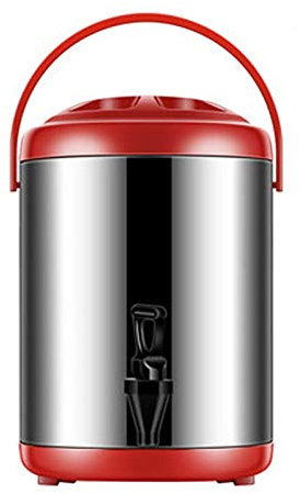 Aprilhp Teemaschine, Heißwasserspender Thermoskanne mit Zapfhahn Edelstahl, Glühweinkocher, Teekanne Teekocher Teeautomat Wasserkocher Thermobehälter Kommerzielle, 8L/10L