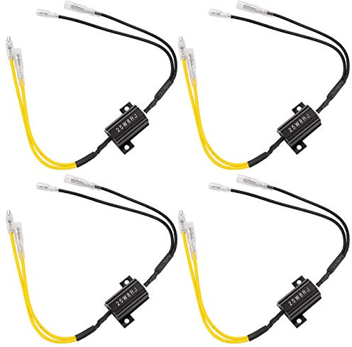 Kinstecks ​​4 STÜCKE 25W 8Ohm LED Lastwiderstände LED Blinker Blinker Adapter Flash Fix Fehler für LED Blinker LED Kennzeichenbeleuchtung DRL-Gelb Schwarz