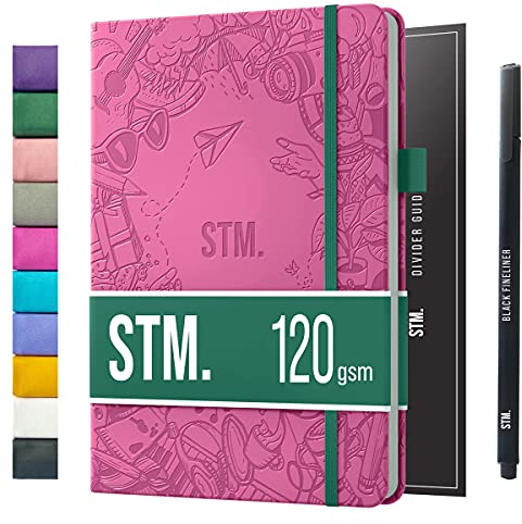 Scribbles That Matter Notizbuch A5 Dotted Bullet Journal Buch und Stift - Gepunktet Notebook A5 - Auslaufsicheres 120g dickes papier, 215 Seiten, Hardcover Bujo, Hardcover Dot Grid note book