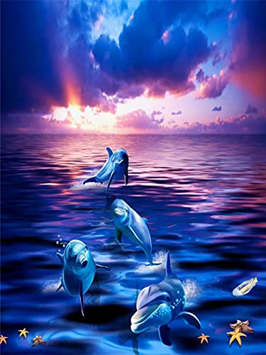 Papier peint personnalisé dauphins 3D lavés de l'océan de l'eau salle de bain en trois dimensions salon carrelage auto-adhésif-350 * 245cm