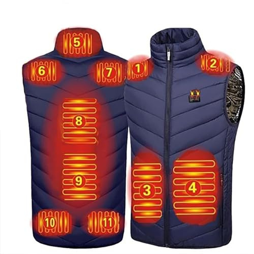 Gilet riscaldato USB Elettrico Riscaldato Gilet Giacca Invernale Gilet per Moto Esterna Campeggio Pesca Sci, Scarpette a strappo Voltaic 3 Velcro Fade - Bambini, XX-Large
