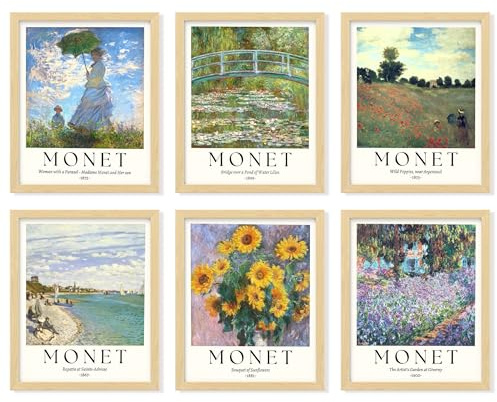 97 Decor Monet Poster – Wandkunst Mit Seerosen, Kunstwerk Für Wände, Claude Berühmte Kunstdrucke, Klassische Gemälde, Vintage-Bilder, 20,3 x 25,4 cm