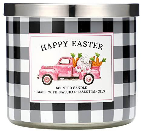 Easter Candle, Lilac Scented Candle, Spring Candles, Happy Easter Candles Gift for Women, 3 Wick 14 oz Large Jar