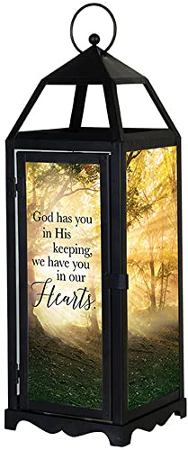 Carson Panoramic View Memorial Lantern with Flameless Candle - Sympathy Gift for Funeral - Loss of Loved One - Remembrance Lantern for Home Decor - Masculine Bereavement Gift (in His Keeping)