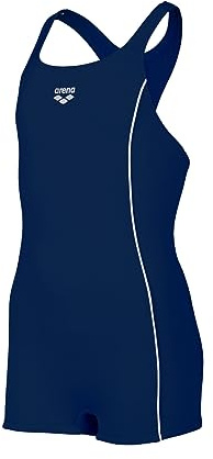 ARENA Performance Girls' Finding R Combi-Short Swimsuit, Navy-White, 28