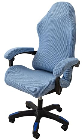 MANGGUO Ergonómico Cubre sillas Gaming Jacquard elástico Cubre sillas Gaming Antideslizante a Prueba de Polvo con 2 Fundas para reposabrazos con Cremallera -Azul (Blue)
