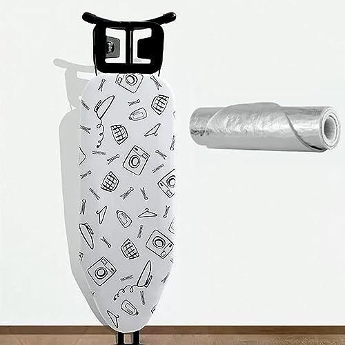 COKYIS Fodera per ASSE da Stiro per 90 * 33cm ASSE da Stiro, Copriasse da Stiro con Cordoncino Chiusura, Imbottita Rivestimento in Alluminio, Anti Bruciatura (Color : H, Size : 90cm*33cm/36in*12in)