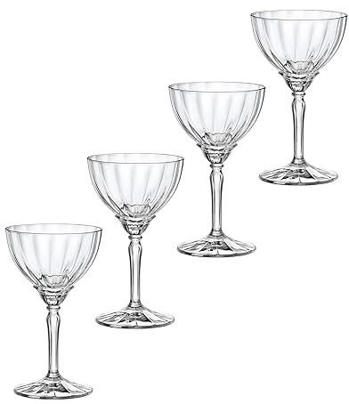Bormioli Rocco Florian Lot de 4 verres à cocktail à champagne et expresso à martini Transparent 230 ml