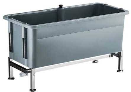 Lavabo Mobile in plastica, Stazione di Lavaggio Free Standing, Lavabo Pratico Multifunzionale, Vasca da Lavanderia Balcone Domestico (Colore : Grey, Taglia : 90x40x48cm)