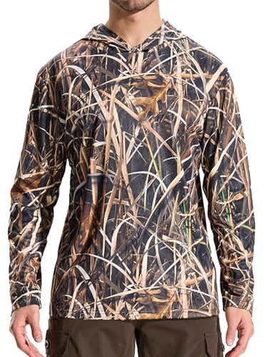 LOOGU Men’s Hunting Camo Shirt Lightweight, Camouflage Shirts for Men Long Sleeve Shirt for Fishing Hiking Camping