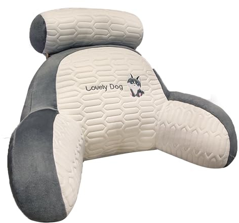 GALER Reading Pillow for Bed, Back Support Cushion Cuddle Cushion Kids, Soft Lumbar Support Pillow Headboard Pillow Backrest Pillow with Arms, Back Support Pillows for Sitting Up in Bed Sofa (A)