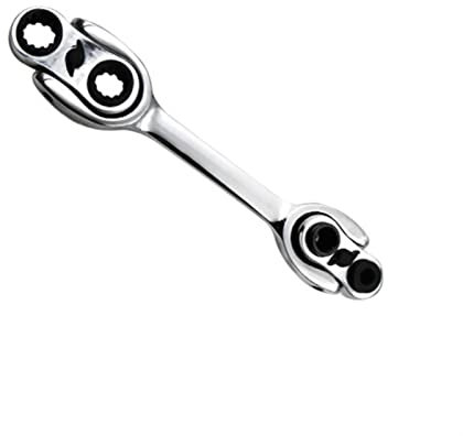 LEVINE Schraubenschlüssel – Doppelring-Ratschenschlüssel, metrisch, Universal-Spline-XL, Flexibler Kopf, 34 in 1