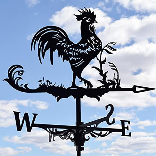 ZAANU Girouette avec Ornement de Coq, girouette de Jardin, indicateur de Direction du Vent avec revêtement antirouille pour Jardin, Cour, Facile à Assembler
