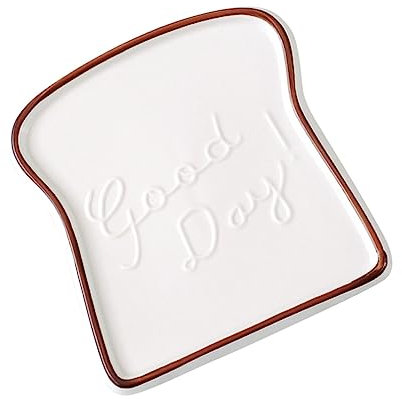 IMIKEYA Keramikteller Toastform Porzellan Rutschfest Mikrowellen Spülmaschinenfest Brotschale Dessertteller für Küche Party Restaurant