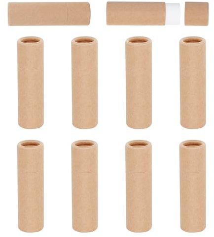 NICENEEDED 10-Teiliges Lippenbalsam-Tuben-Set Aus Pappe, Nachfüllbare Lippenstifthülse Aus Papier, Runder, Leerer Lipgloss-Behälter Aus Pappe