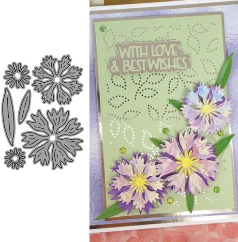 Kornblumen-Stanzformen für Kartenherstellung, Kombinationsblumen-Metall-Stanzformen für Papier, Scrapbooking, DIY-Schablonen für Album, Party, Hochzeit, Festivals, Dekoration