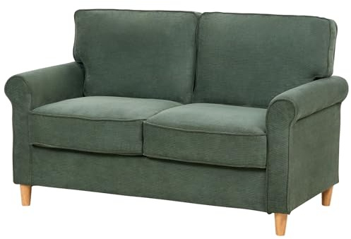 2-Sitzer Sofa grün/dunkelgrün aus Cord gepolstert Retro-Stil modern Ronneby