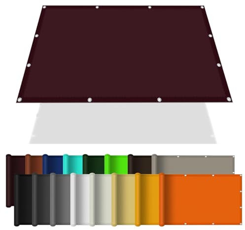 Sonnensegel Rechteckig 4 x 6.5 m Sonnenschutz UV Schutz Windschutz Sonnensegel Nach Maß mit Ösen mit Spannseilen für Patio Garten Hinterhof, Weinrot