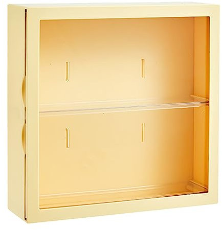 Jwthee Vitrinen für Sammlerstücke Wandmontage, Figuren-Vitrine Action-Figuren-Vitrine Wand-Vitrine Kleine Puppen-Vitrine 2-stöckige staubgeschützte Blind-Box-Vitrine (Yellow)