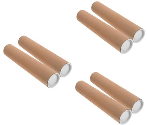SHINEOFI 6 Stk Papierrohr Papprohr Plakatröhre aus Papier Dokumentenaufbewahrungsröhre Dokumente Aufbewahrungsrohr Posterrolle Versandhülsen aus Pappe feuerungsanlage für Khaki