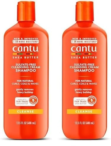 Cantu - Champú hidratante con manteca de karité - Champú sin sulfatos para rizos y cabello texturizado - 1 paquete (1 x 400 ml), el embalaje puede diferir (Paquete de 2)