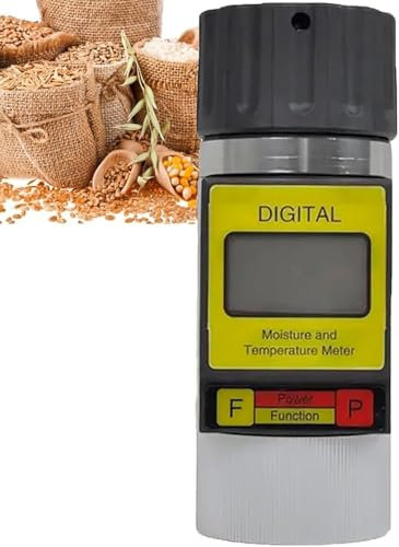 Humidimètre portable pour grains, testeur d'humidité des grains avec affichage numérique rétroéclairé, affichage automatique du grain et de la température et calcul moyen
