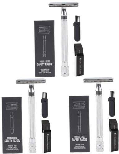 Baluue 3ensembles Rasoir De Sécurité Avec Brosse Et Outil De Rasage Manuel Pour Barbe Et Pour Usage Domestique Professionnel