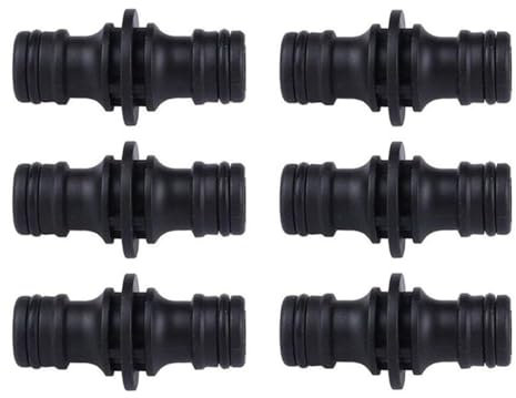HAFRILY 6PCS Hose Coupling Gardena Kupplung 1/2 Zoll für Gartenschlauch Kupplung für Gardena Schlauchverbinder Anschlussverlängerung Zweiseitige Kupplung (Schwarz)