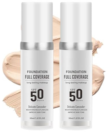 VARKAGE 2 Artikel Foundation Color Changing, SPF 15 Farbwechsel Grundierung, 40ml Flawless Color Changing Foundation, Lang Anhaltender Feuchtigkeitsspendende, Concealer, Erstellen Sie Eine Natürliche