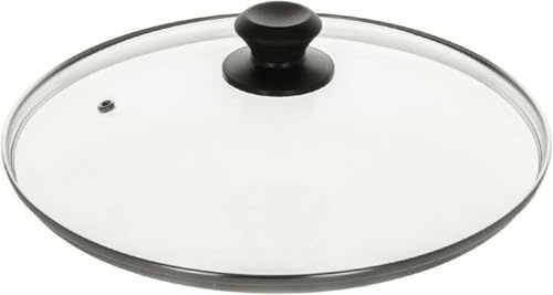 Universal Tempered Glass Lid Replacement Cover for Frying Pans, Saucepans, Pots, Skillets, and Casseroles – Vented Lid, Heatproof Knob with Screws (28cm)
