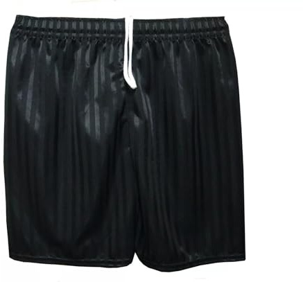 Stylo Online Unisex PE Shorts Kids Boys Girls Adults School Uniform Sports Gym Football Games Shadow Stripe Elastic Waist Pull Up P.E. Shorts for Boys Girls Children- (Black M)