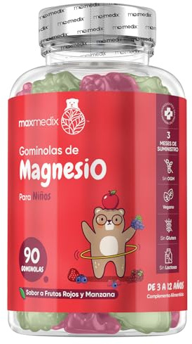 Gummies Magnésium Enfant 90 Gommes Vegan pour 3 Mois Saveurs Pomme & Baies Mélangées - 727mg Citrate de Magnesium, Alternative aux Comprimés et Gélules dès 3 Ans