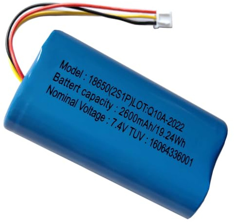 AOLIKES 18650 2s1p 2600 mAh 7.4V batería recargable de iones de litio con conector XH2.54/3p / celdas 5C / admite carga rápida / baterías de 8,4 V