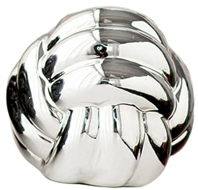 DXEHSEUY Knotted Pillow Figurines Ceramic Throw Knotted Pillow for Room Decor Holiday Silver