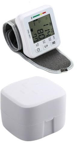 SOPOTUTU Tensiomètre de Poignet Électronique avec Fonction Voix Anglaise Moniteur de Tension Artérielle et Pouls pour Usage Domestique Adapté Aux Personnes Âgées