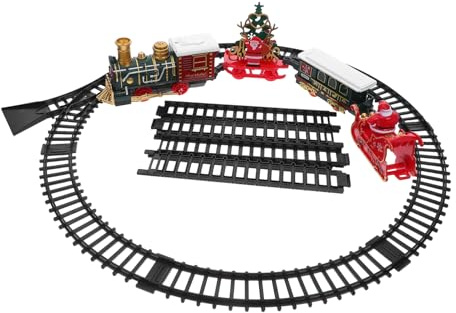 SOPOTUTU Trenino Natalizio con Binari Locomotiva Vintage e Carrozze Giocattolo Treno Elettrico per Ragazzo Ragazza Ragazza Sotto Albero di Natale per Feste e Interazione Genitore-figlio
