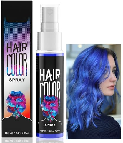Blaue Haarfarbe Temporäres Spray, Haarfarbe Blau Auswaschbar, Farbiges Hair Color, Instant Blue Hair Dye, Haar Colorationen für Karneval, Halloween, Cosplay, Party, Haarfarbspray für Männer Frauen