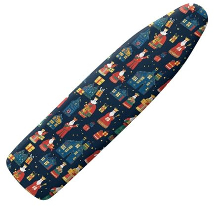 Copriasse da Stiro 140x45 Blu Giallo Elastico Universale per Tutte Le Assi da Stiro, Resistente al Calore - Cordoncino di Fissaggio e Stretch-System - Facile da Cambiare
