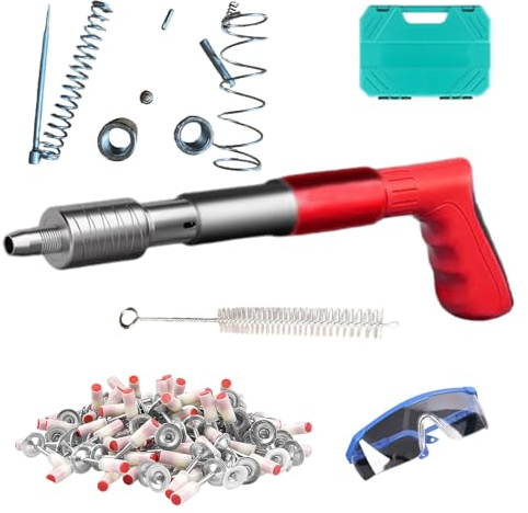 Cloueuse Brad compacte – Fixation pneumatique de 1,5 cm, outil de portable | Transport pratique à cinq vitesses réglables pour béton, planches en bois de brique rouge, travaux de bricolage