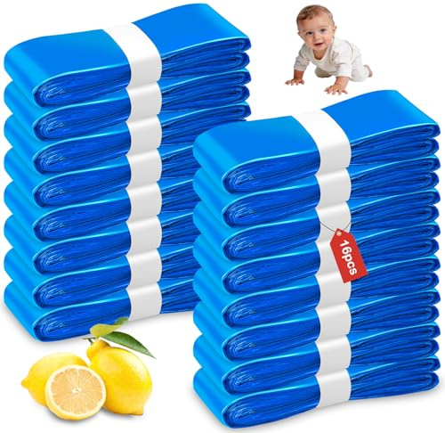 GLORHA 16 Pack Nappy Bin Refills 4.5m Diaper Pail Refill Bags Compatible with Angelcare and Spross Diaper Wist & Click and all others Nappy Bin Liners Nappy Refill Bag Holds up to 290 Nappies