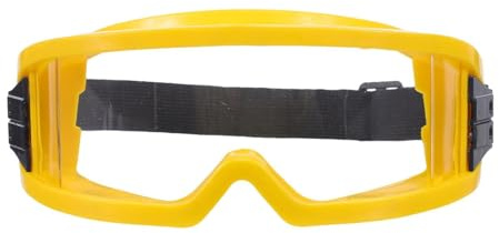 SHINEOFI Occhiali di Sicurezza Antincendio Gialli Antiappannamento Antigraffio Fascia Regolabile, Protezione Occhi da Polvere, Schizzi e Calore per Uso Industriale, Edilizia e Laboratori