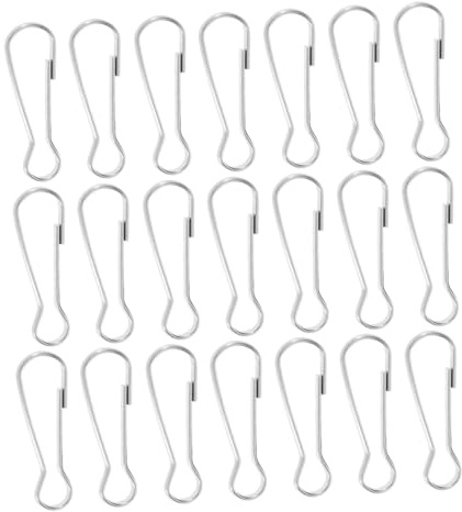 MINAOLULUS 30pcs Stainless Steel Snap Clips 50mm with Spring Hook for Key Chain Lanyard Id Badge Flagpole Accessories DIY Jewelry Making