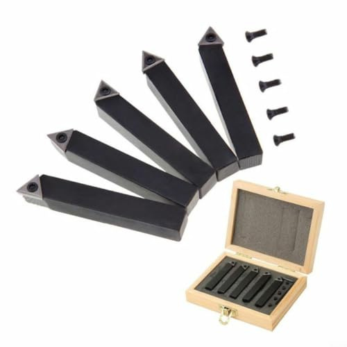 5PCS CNC Drehmeißel Satz Hartmetall 10mm Indexierbar für Metallbearbeitung A/B/E Typ mit Aufbewahrungsbox