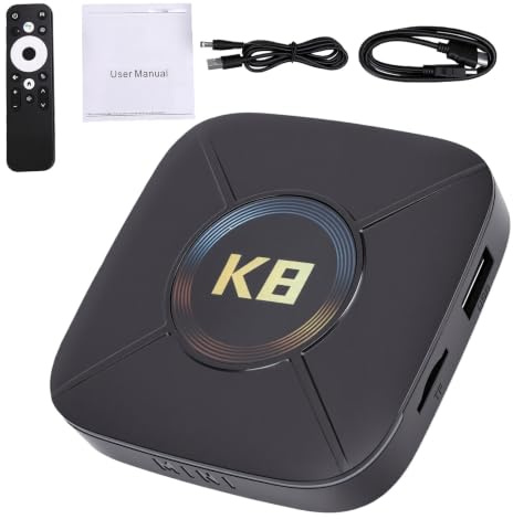 XUMIUZIY 4K Streaming Box med WiFi 6, HDR10 RGB Ambient Light TV Box | Kompatibel med 14, Quad-core RK3518, 2 GB RAM 16 GB Lagring, HD2.0b-utgång, Kompakt Design
