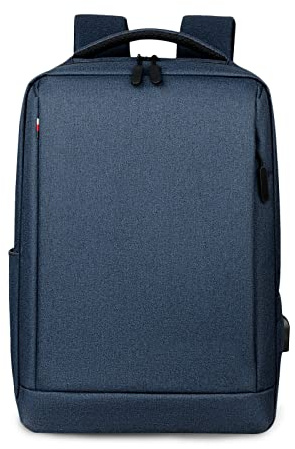 FANDARE Sac à Dos Ordinateur Sac a Dos d'affaires Homme Sac a Dos Portable 15.6 Pouces Imperméable avec Port de Charge USB Sac à Dos de Voyage d'affaires Scolaire Sac d'école Bleu A