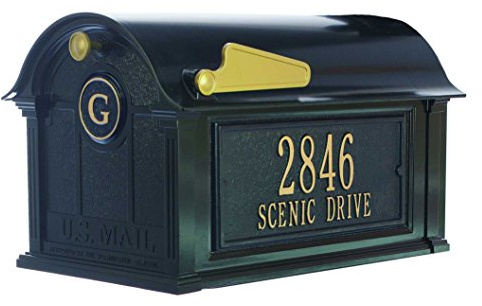 Whitehall™ Personalized Whitehall Balmoral Mailbox with Door & Side Address Plaques Personalized Mailbox (3 Colors Available)