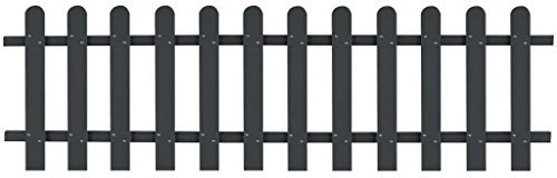 Festnight WPC Lattenzaun Gartenzaun Zaun 200 x 60 cm Grau