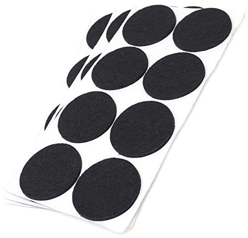 Adsamm® / 24 x deslizantes de Fieltro autoadhesivos/Negro/ø 50 mm/Redondo/Deslizantes de Fieltro para Muebles de 3,5 mm de Grosor/Deslizantes para Muebles y Suelos