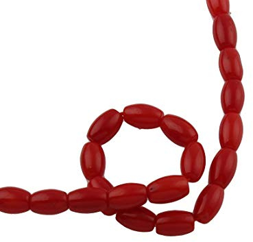 Perlin Edelstein Perlen Natur Koralle Stein 6mm x 4mm Oval Form Halbedelstein 20 Stk Edelsteine Schmuckperlen Perle zum Auffädeln zur Schmuckherstellung G116